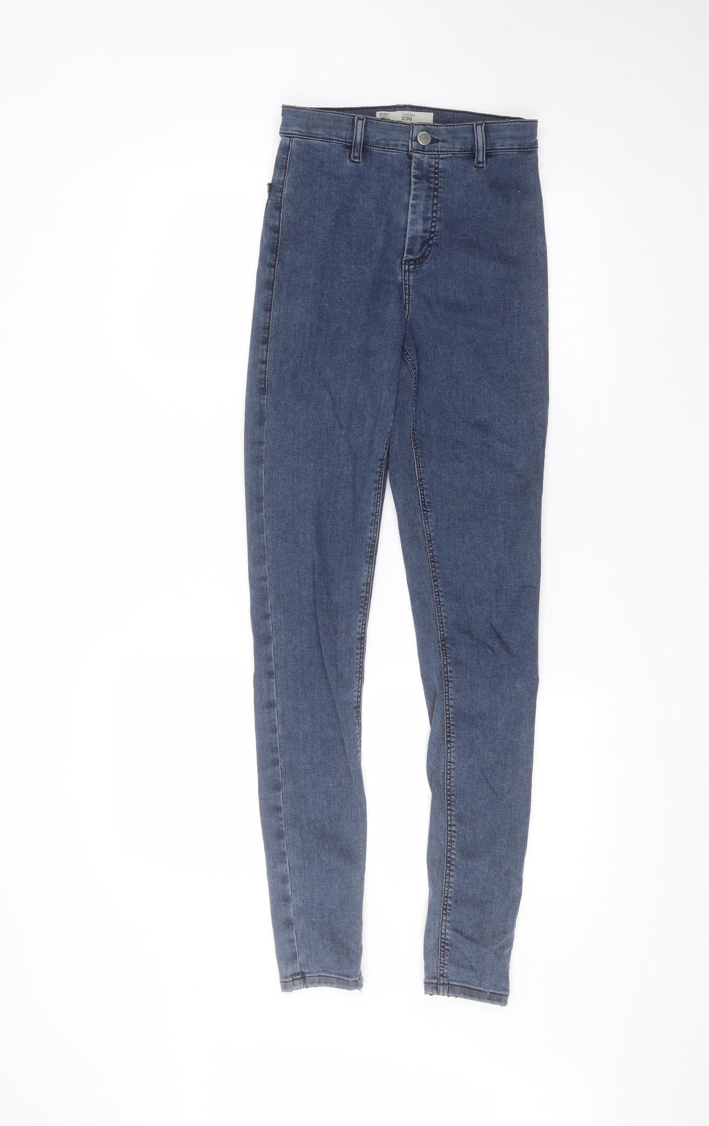Topshop Womens Blue  Cotton Skinny Jeans Size 28 in L34 in Regular