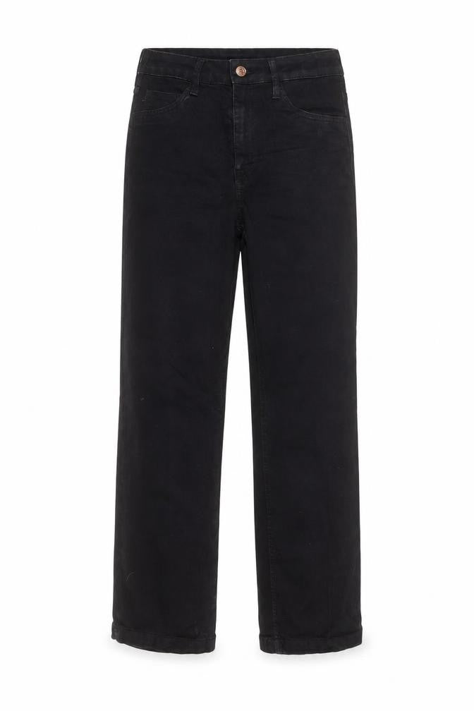 Front view of H&M women’s black cotton skinny jeans, size UK 28, in, 27-inch leg regular
