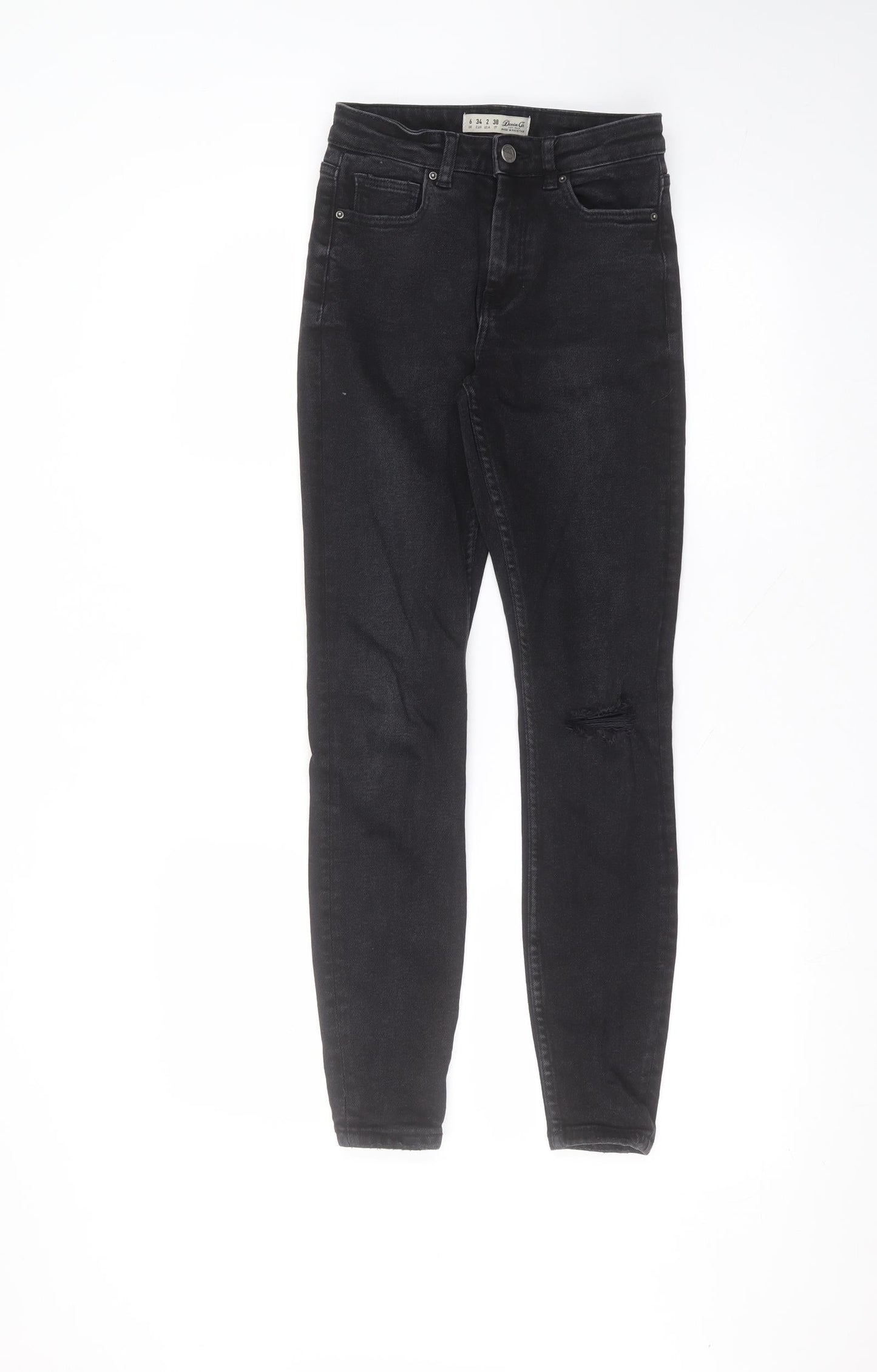 Denim & Co. Womens Black  Cotton Skinny Jeans Size 6 L27 in Regular