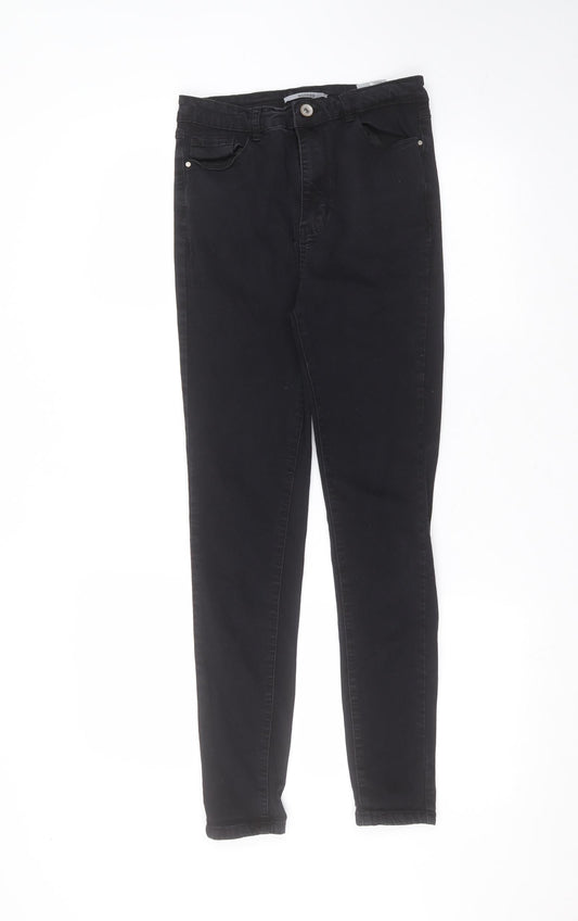 Womens UK Size 10 Preworn Regular Fit Skinny Black Jeans