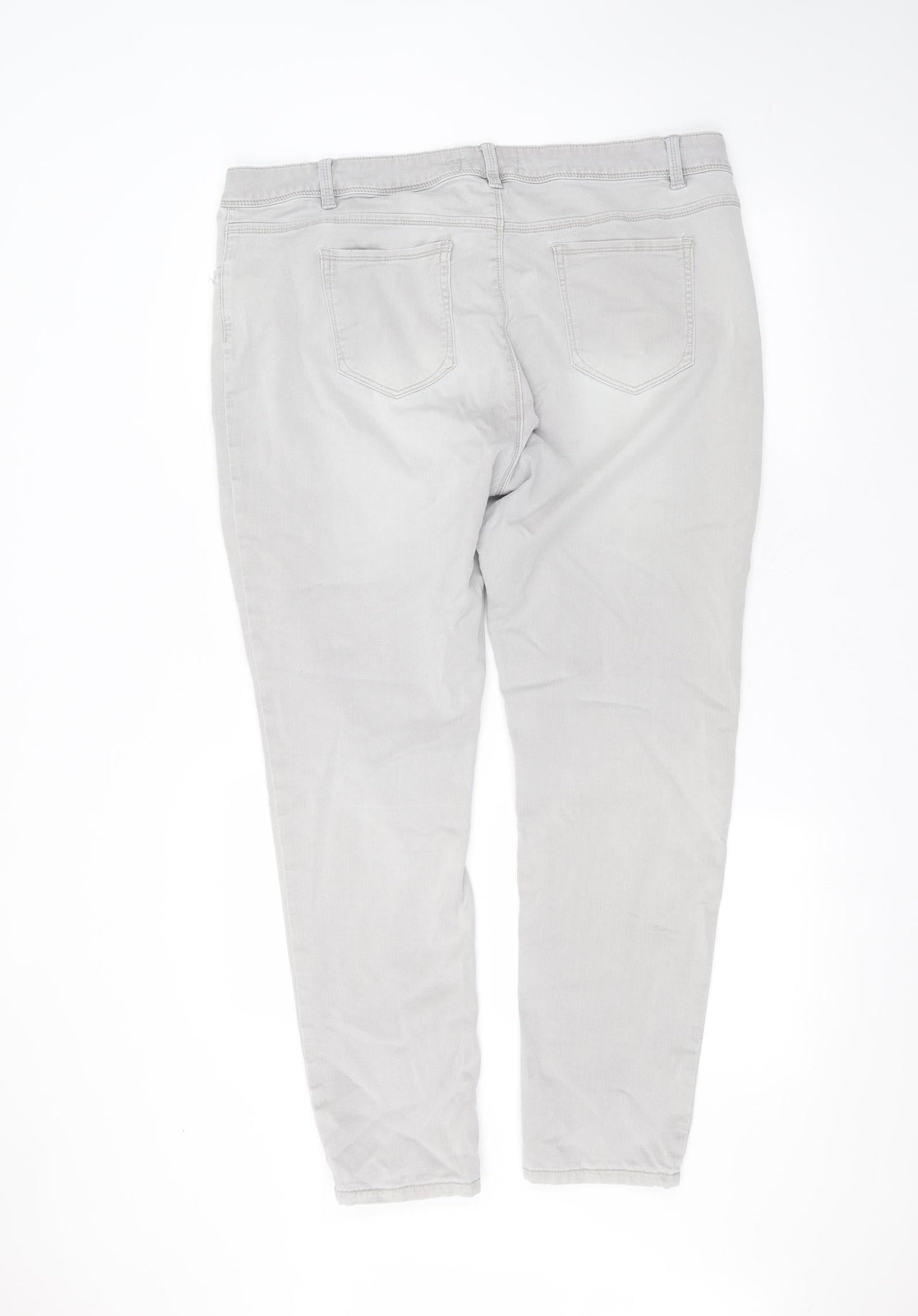 Matalan Womens Grey  Cotton Straight Jeans Size 20 L27 in Regular