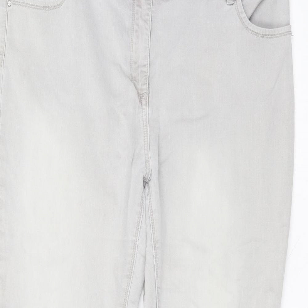 Matalan Womens Grey  Cotton Straight Jeans Size 20 L27 in Regular