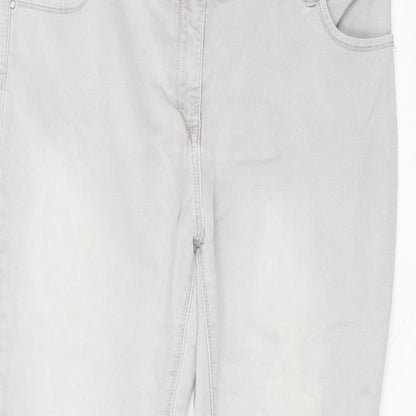 Matalan Womens Grey  Cotton Straight Jeans Size 20 L27 in Regular
