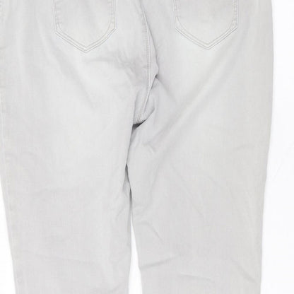Matalan Womens Grey  Cotton Straight Jeans Size 20 L27 in Regular