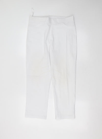 Classic Womens White  Cotton Skinny Jeans Size 12 L25 in Regular