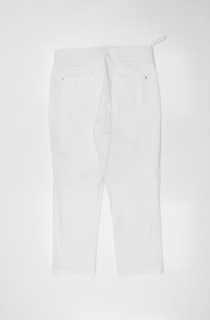 Classic Womens White  Cotton Skinny Jeans Size 12 L25 in Regular