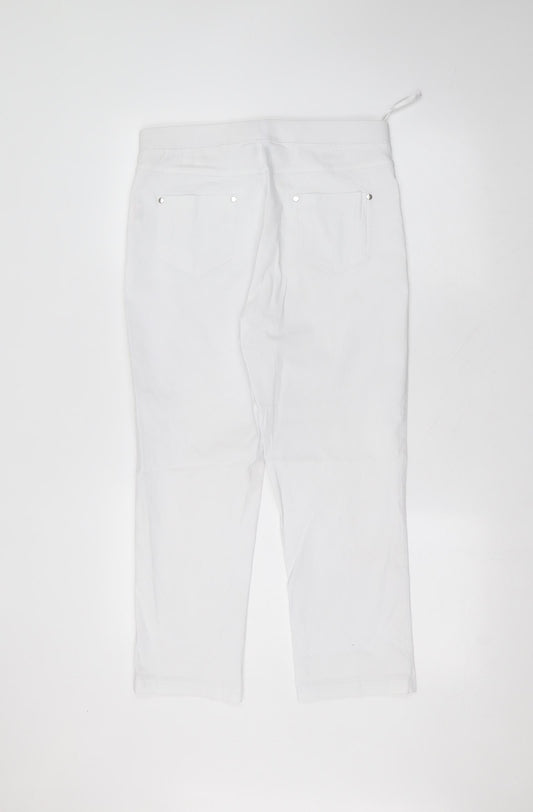 Classic Womens White  Cotton Skinny Jeans Size 12 L25 in Regular