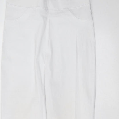 Classic Womens White  Cotton Skinny Jeans Size 12 L25 in Regular
