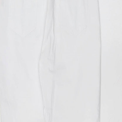Classic Womens White  Cotton Skinny Jeans Size 12 L25 in Regular