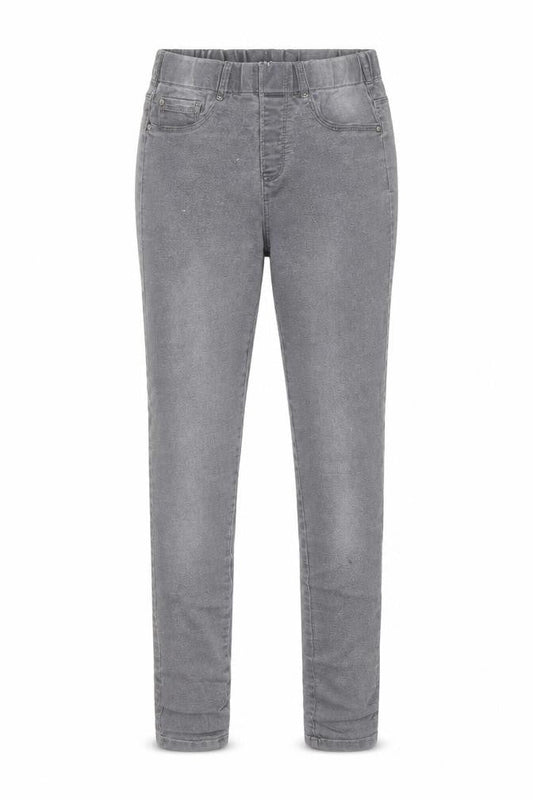Front view of Peacocks women’s grey cotton skinny jeans, size UK 8, 26-inch leg regular
