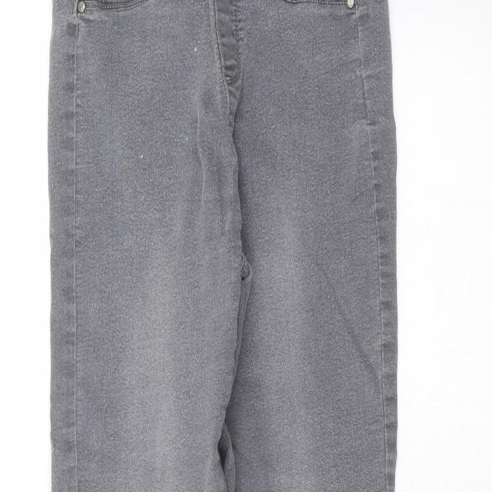 Peacocks Womens Grey  Cotton Skinny Jeans Size 8 L26 in Regular