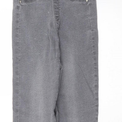Peacocks Womens Grey  Cotton Skinny Jeans Size 8 L26 in Regular