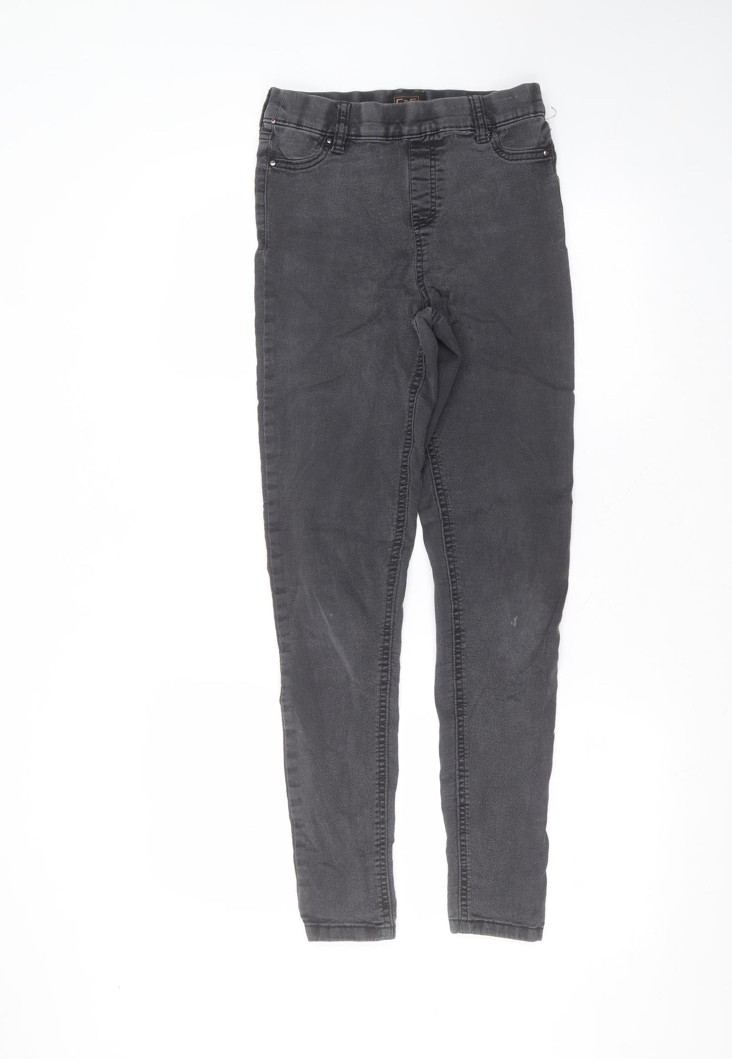 F&F Womens Black  Cotton Skinny Jeans Size 10 L26 in Regular
