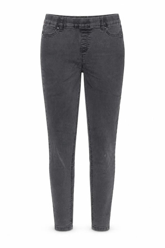 Front view of F&F women’s black cotton skinny jeans, size UK 10, 26-inch leg regular
