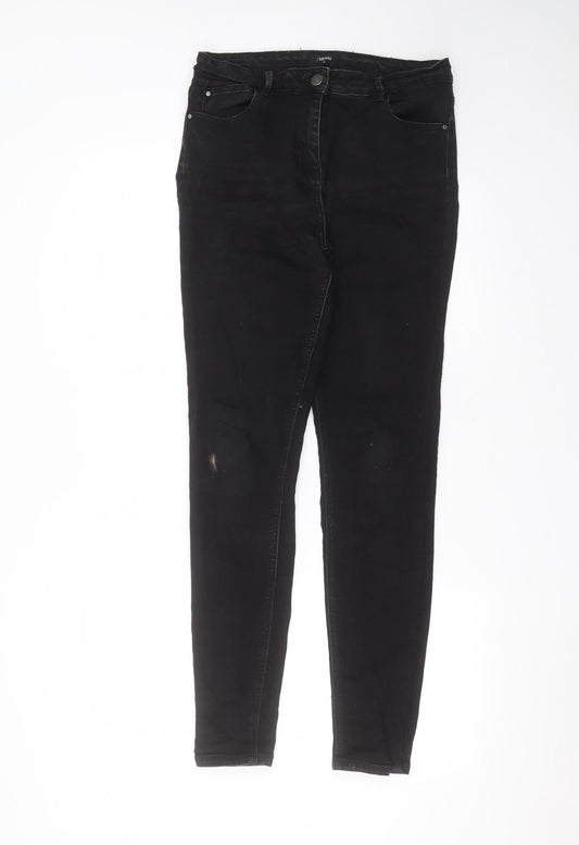 Matalan Womens Black  Cotton Skinny Jeans Size 12 L29 in Regular
