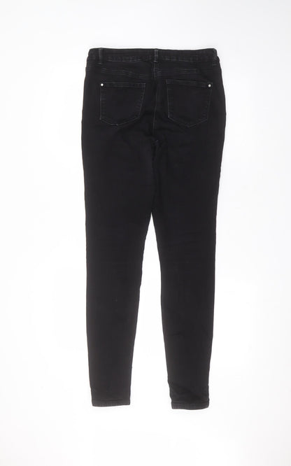 Matalan Womens Black  Cotton Skinny Jeans Size 12 L29 in Regular