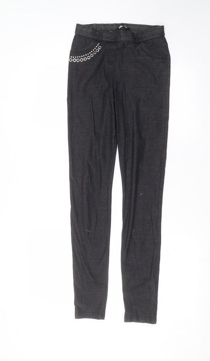 Select Womens Black  Cotton Skinny Jeans Size 8 L30 in Regular