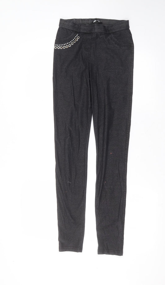 Select Womens Black  Cotton Skinny Jeans Size 8 L30 in Regular