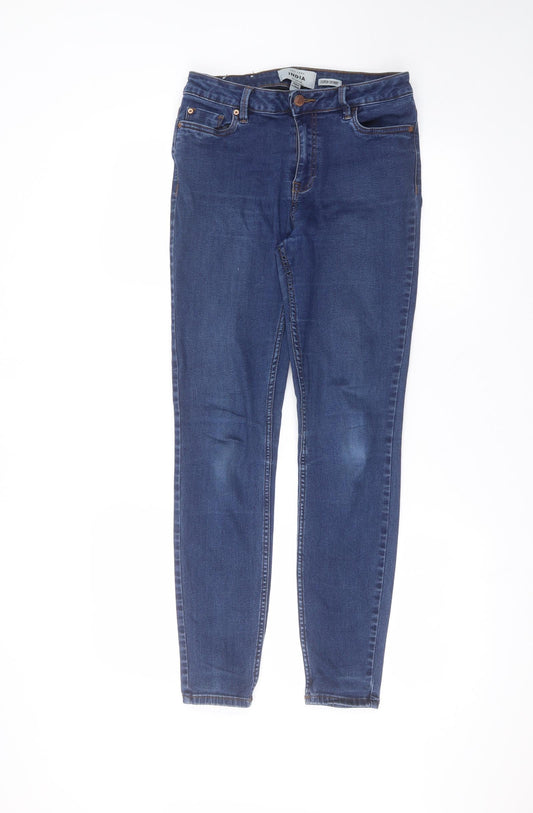New Look Womens Blue  Cotton Skinny Jeans Size 12 L27 in Regular