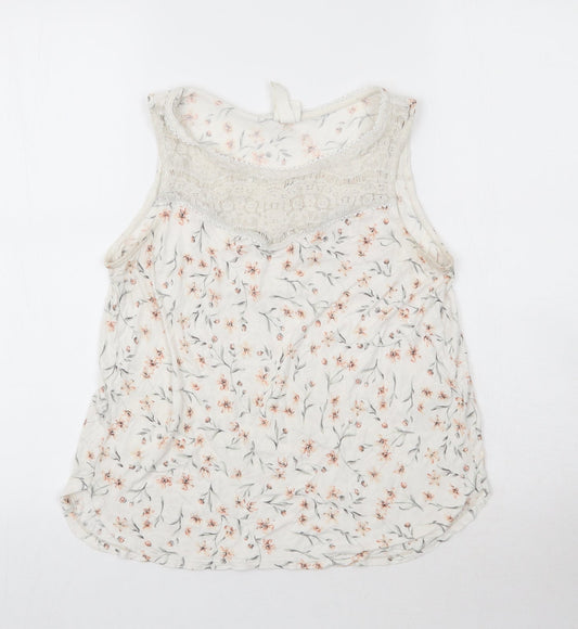 Womens UK Size S H&M White Basic Tank