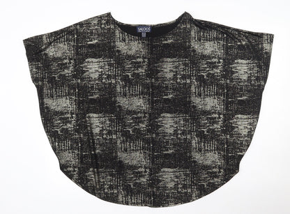 Saloos Womens Black  Polyester Basic T-Shirt Size 14 Round Neck