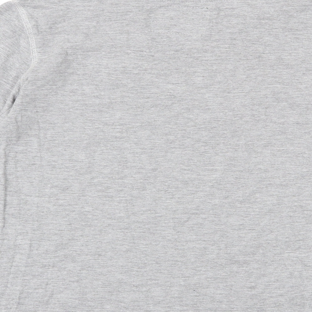 Tokyo Laundry Co Boys Grey  Cotton Basic T-Shirt Size 11-12 Years Round Neck Pullover - Badge Detail