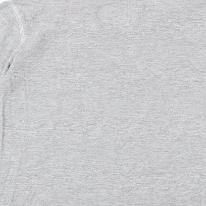 Tokyo Laundry Co Boys Grey  Cotton Basic T-Shirt Size 11-12 Years Round Neck Pullover - Badge Detail