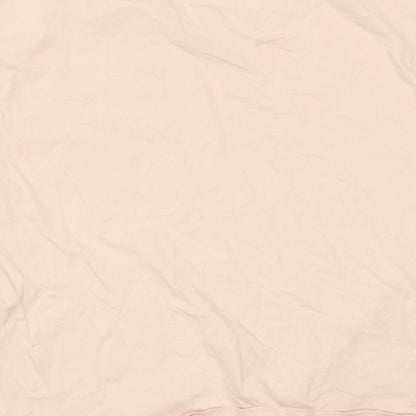 H&M Girls Beige  100% Cotton Basic T-Shirt Size 10-11 Years Round Neck Pullover - Tie Detail