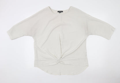 Primark Womens Beige  Polyester Basic Blouse Size 14 Round Neck