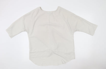 Primark Womens Beige  Polyester Basic Blouse Size 14 Round Neck