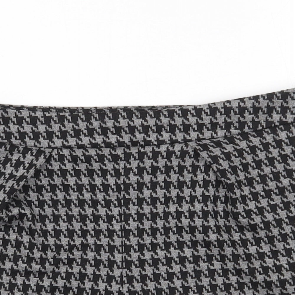 Papaya Womens Black Check Polyester Hot Pants Shorts Size 8  Regular Zip