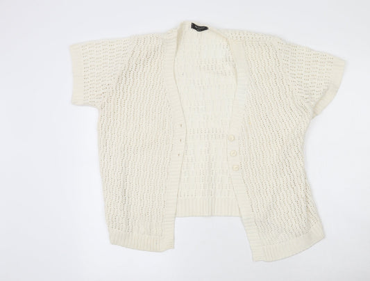 Womens UK Size M ELLIE LOUISE Beige Cardigan Jumper