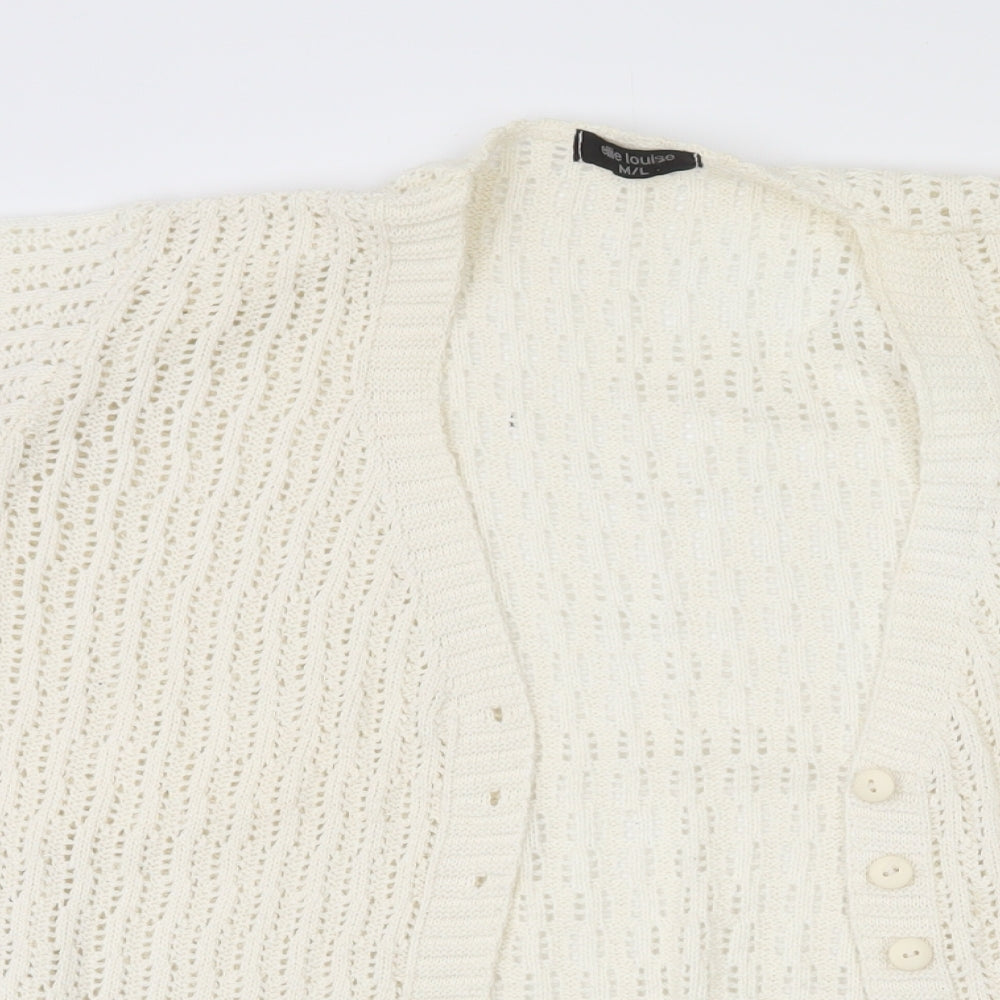 Womens UK Size M ELLIE LOUISE Beige Cardigan Jumper