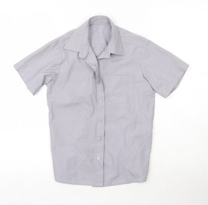 George Boys Grey  Polyester Basic Button-Up Size 7-8 Years Collared Button