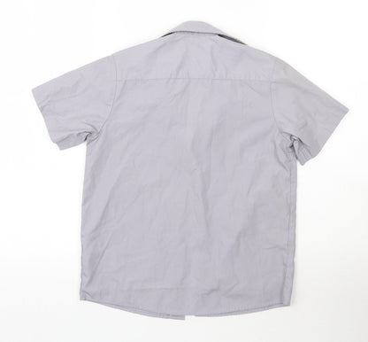 George Boys Grey  Polyester Basic Button-Up Size 7-8 Years Collared Button