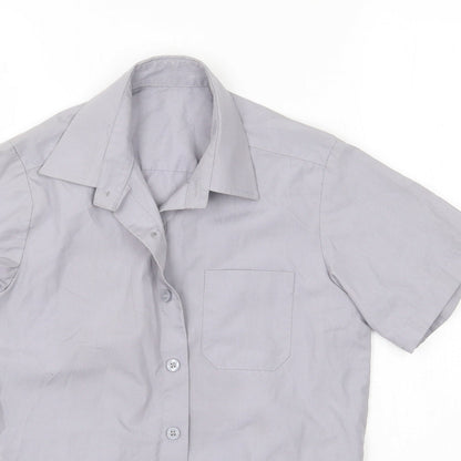 George Boys Grey  Polyester Basic Button-Up Size 7-8 Years Collared Button