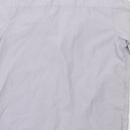 George Boys Grey  Polyester Basic Button-Up Size 7-8 Years Collared Button