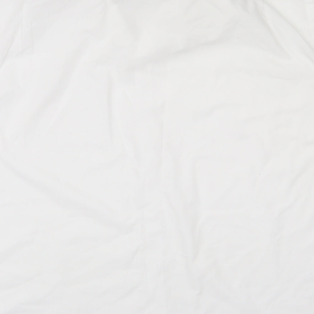 Marks and Spencer Womens White  Polyester Basic Button-Up Size 16 Collared