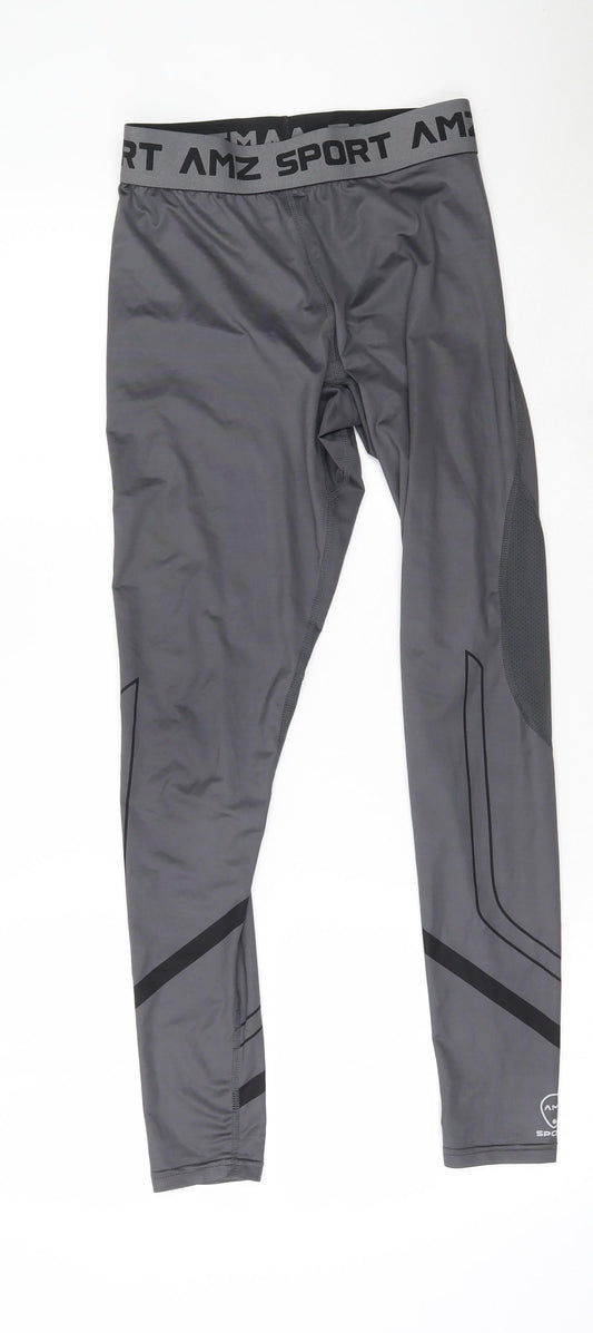 AMZSport Womens Grey  Polyester Jogger Leggings Size S L26 in Regular Pullover