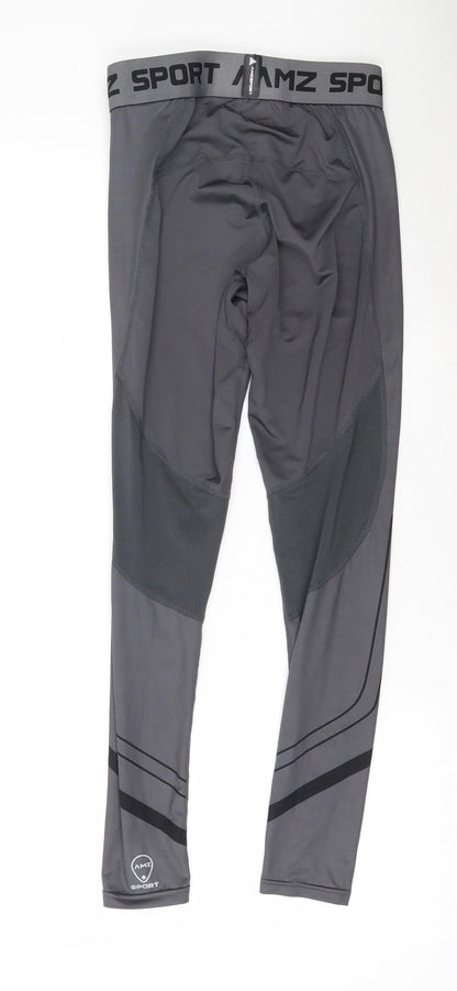AMZSport Womens Grey  Polyester Jogger Leggings Size S L26 in Regular Pullover