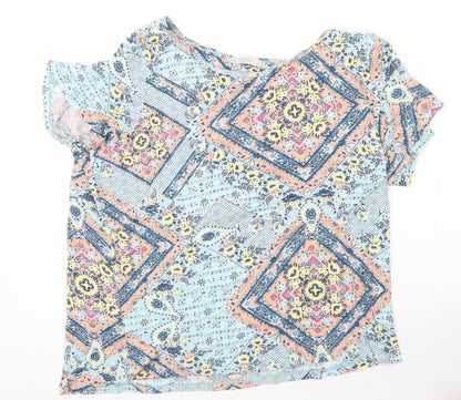 George Womens Multicoloured Floral Viscose Basic T-Shirt Size 18 Round Neck