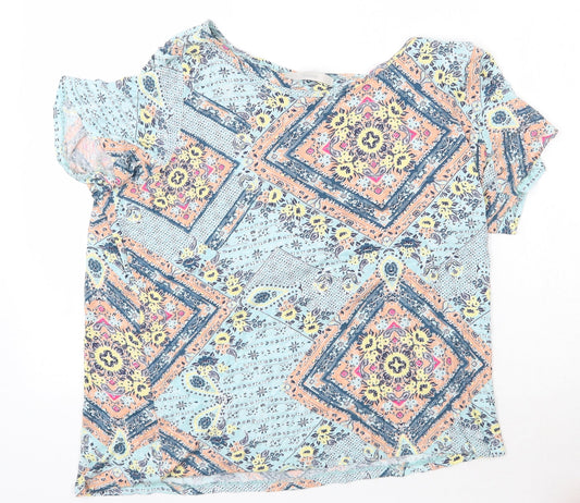 George Womens Multicoloured Floral Viscose Basic T-Shirt Size 18 Round Neck