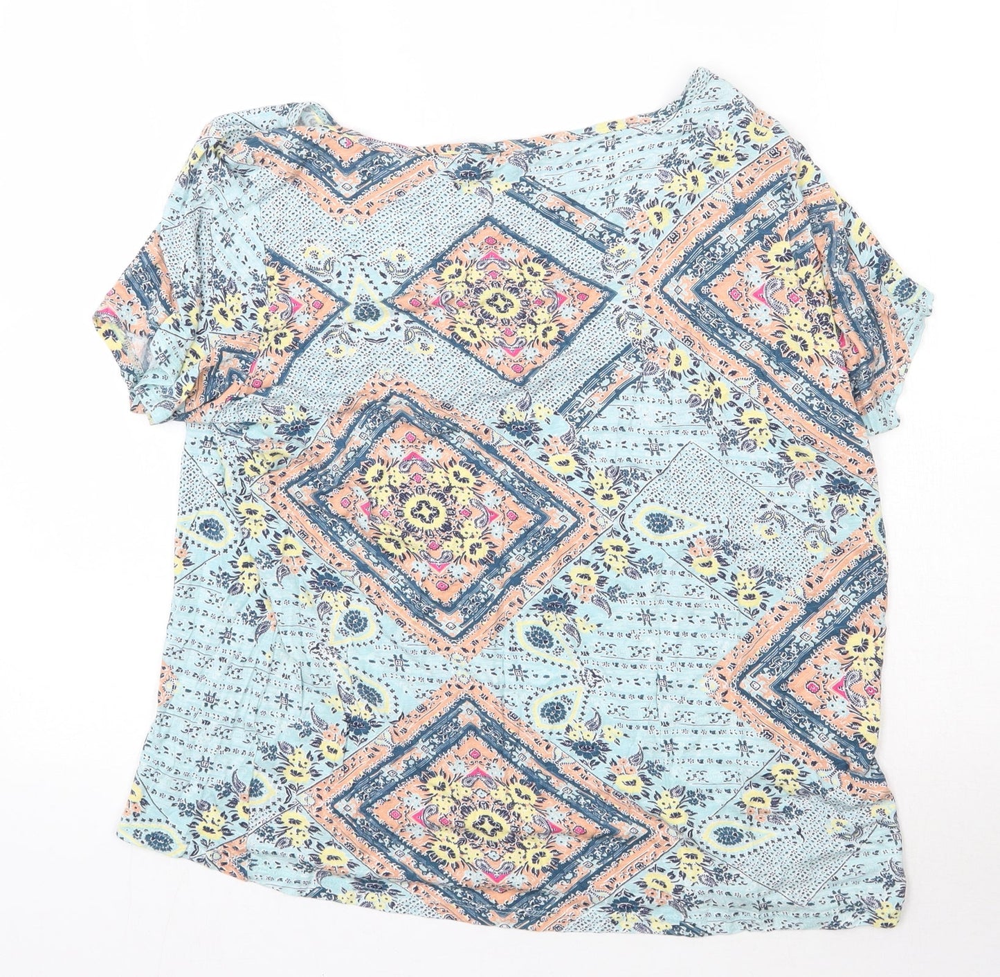 George Womens Multicoloured Floral Viscose Basic T-Shirt Size 18 Round Neck