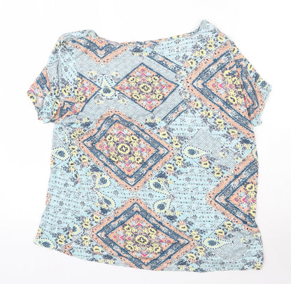 George Womens Multicoloured Floral Viscose Basic T-Shirt Size 18 Round Neck
