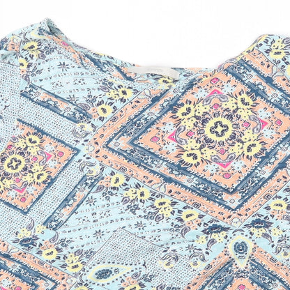 George Womens Multicoloured Floral Viscose Basic T-Shirt Size 18 Round Neck