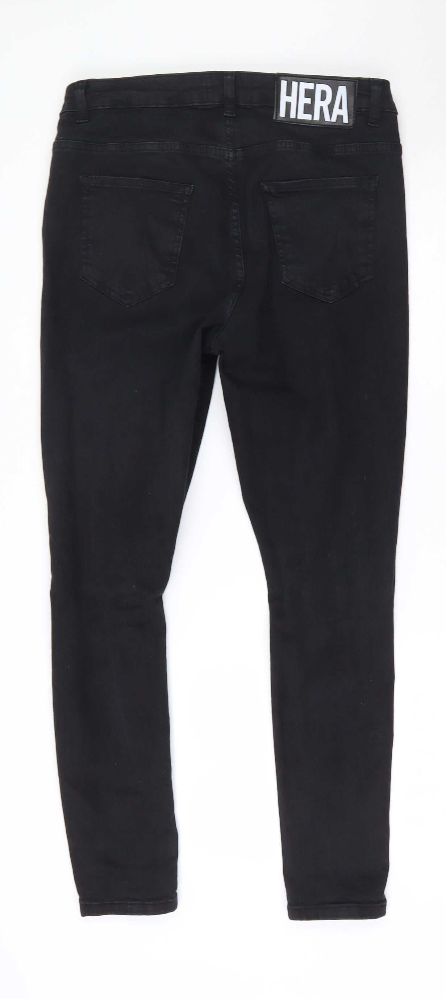 Hera Womens Black  Cotton Skinny Jeans Size S L28 in Regular Zip