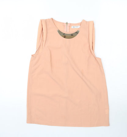 Womens UK Size 8 Paper Scissors Pink Basic Tank