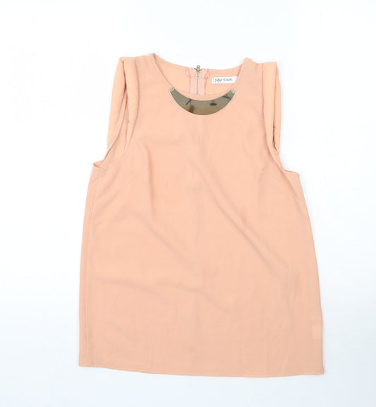 Womens UK Size 8 Paper Scissors Pink Basic Tank