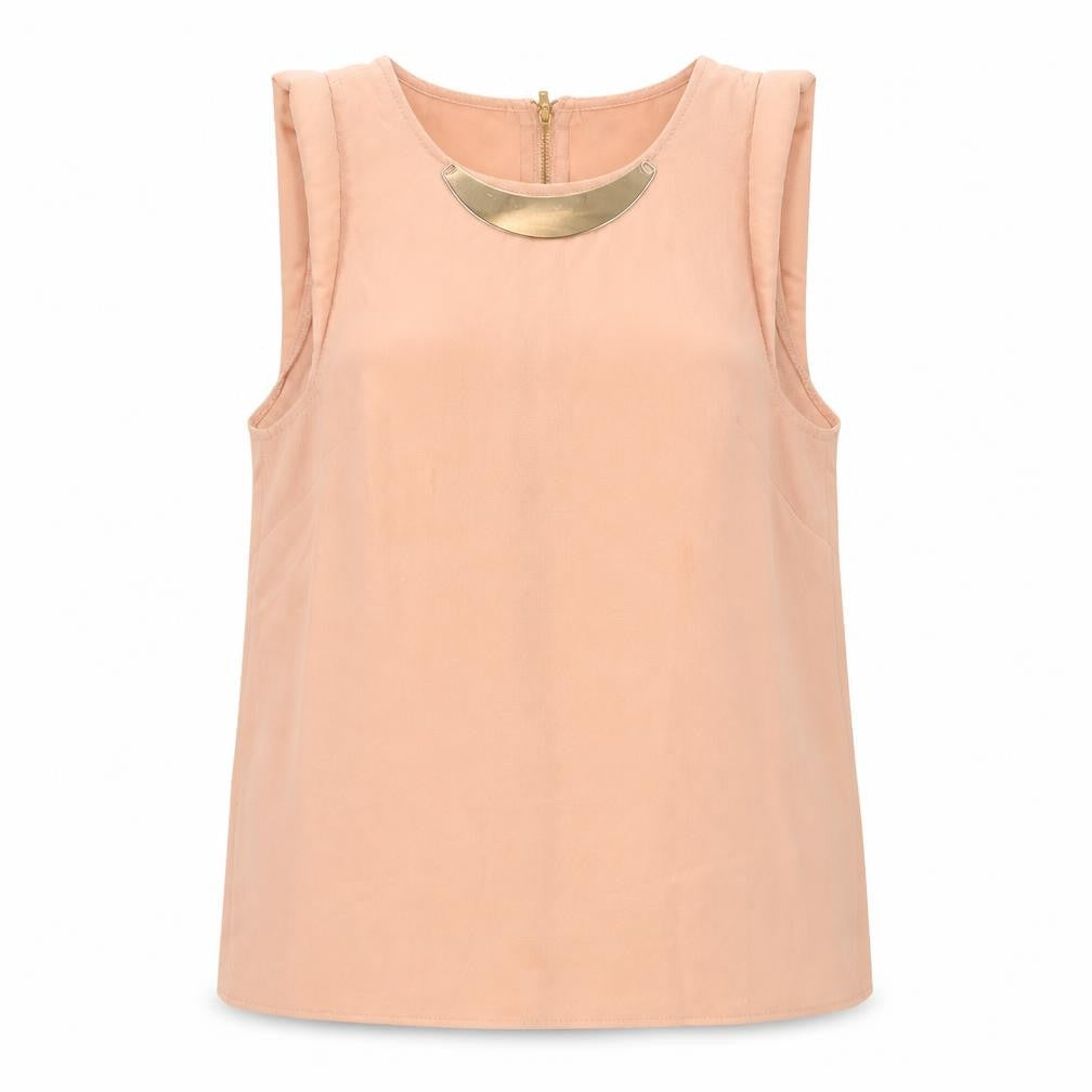 Womens UK Size 8 Paper Scissors Pink Basic Tank