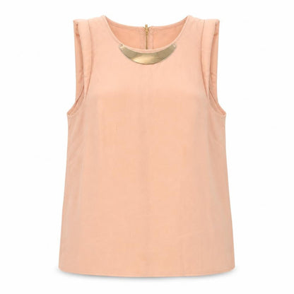 Womens UK Size 8 Paper Scissors Pink Basic Tank